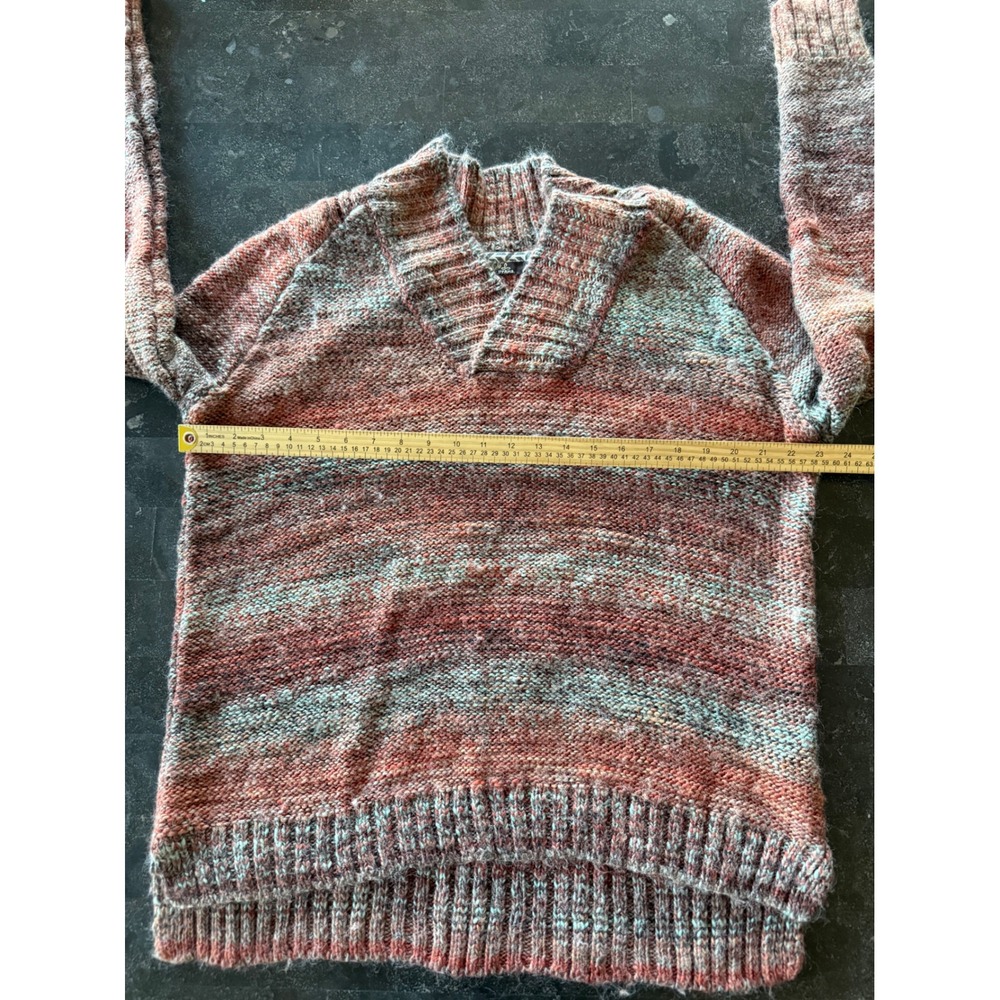Prana Women's Claus Sun Dried Wool Blend Tan V-Neck Sweater Size XL Boho Preppy - Picture 8 of 10